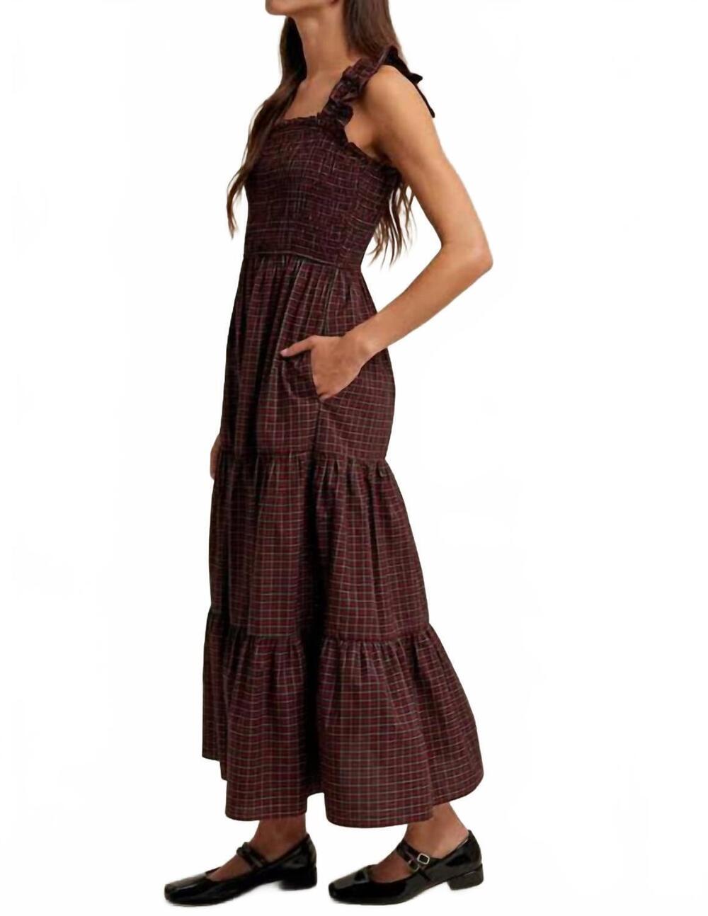 NEW WISHLIST plaid holiday smocked dress in red/green - Picture 3 of 4